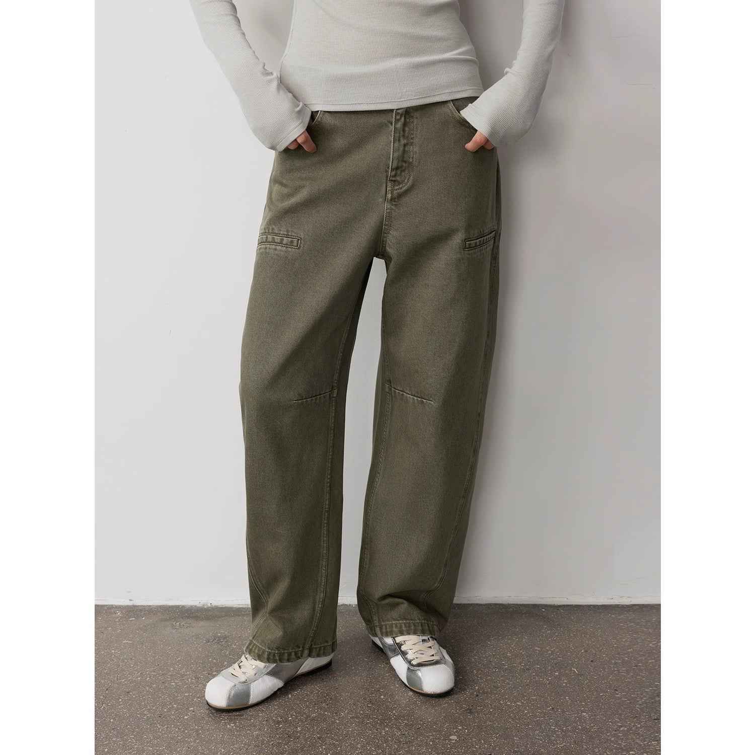 "Primal Instinct" retro distressed wasteland style washed silhouette loose scimitar jeans for autumn - variant_title