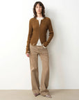"Pure Flared" Japanese imported fabric Vintage retro washed loose flared jeans for women - variant_title