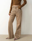 "Pure Flared" Japanese imported fabric Vintage retro washed loose flared jeans for women - variant_title