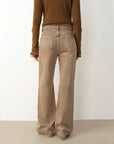 "Pure Flared" Japanese imported fabric Vintage retro washed loose flared jeans for women - variant_title