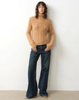 "Pure Flared" Japanese imported fabric Vintage retro washed loose flared jeans for women - variant_title