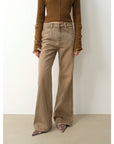 "Pure Flared" Japanese imported fabric Vintage retro washed loose flared jeans for women - variant_title