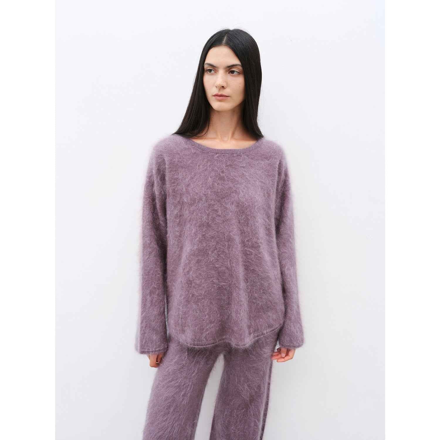 Purple Women's Sweater 2 Piece Outfit Cashmere jumper Comfortable Loose - Fit Crewneck Top Wide Leg Pants Fall Lounge Set Trendy Cozy Clothes "Half - Ripe Winter" - variant_title