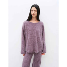 Purple Women's Sweater 2 Piece Outfit Cashmere jumper Comfortable Loose - Fit Crewneck Top Wide Leg Pants Fall Lounge Set Trendy Cozy Clothes "Half - Ripe Winter" - variant_title