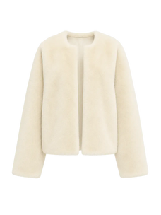 Quiet Warmth ivory Australian Merino shearling jacket product cutout