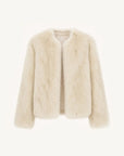 Reed Flower beige almond Finnish fox fur coat front product view
