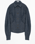 Refreshing breathable twill linen deconstructed silhouette old money style waist shirt top"Berlin Afternoon Tea" - variant_title