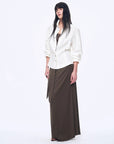 Refreshing breathable twill linen deconstructed silhouette old money style waist shirt top"Berlin Afternoon Tea" - variant_title