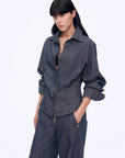 Refreshing breathable twill linen deconstructed silhouette old money style waist shirt top"Berlin Afternoon Tea" - variant_title