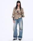 "Refreshing West Coast" Straight - Cut Selvedge Jeans with Smudged & Splashed Ink Detailing - variant_title