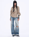 "Refreshing West Coast" Straight - Cut Selvedge Jeans with Smudged & Splashed Ink Detailing - variant_title
