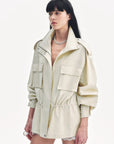"Relaxed Toning" Lightly Coated Drawstring Waisted Outerwear Summer - variant_title
