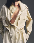 "Relaxed Toning" Lightly Coated Drawstring Waisted Outerwear Summer - variant_title