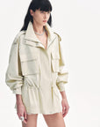 "Relaxed Toning" Lightly Coated Drawstring Waisted Outerwear Summer - variant_title
