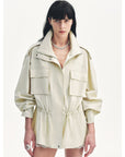 "Relaxed Toning" Lightly Coated Drawstring Waisted Outerwear Summer - variant_title