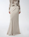 Retro bias - cut linen blended straight fishtail maxi skirt"Light and breezy" - variant_title