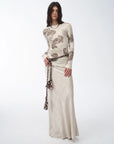 Retro bias - cut linen blended straight fishtail maxi skirt"Light and breezy" - variant_title
