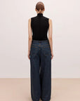 "Retro Blues" fashionable high waist pleated design washed casual wide leg jeans for women - variant_title