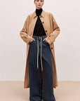 "Retro Blues" fashionable high waist pleated design washed casual wide leg jeans for women - variant_title