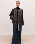"Retro Blues" fashionable high waist pleated design washed casual wide leg jeans for women - variant_title