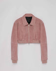 Retro Classic Stand Up Sheep Leather Short Jacket "Witch Game" - variant_title