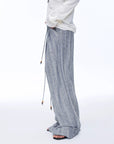 Retro style linen wide - leg casual pants"Free Afterglow" - variant_title