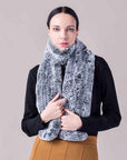 Rex rabbit fur long fur scarf woven double - sided real fur scarf for women - variant_title
