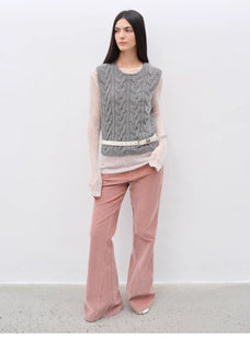 "Road to Extraordinary" Retro modern versatile slim corduroy flared trousers - variant_title