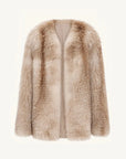 Romantic Nordic Chocolate Fox SagaFurs coat front product view