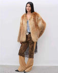 Romantic Nordic Red Fox fur coat, full-length model view