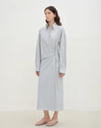 "Romantic Vibes" Cross - Placket Loose Long - Staple Cotton Shirt Dress - variant_title