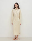 "Romantic Vibes" Cross - Placket Loose Long - Staple Cotton Shirt Dress - variant_title