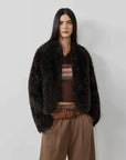 Fireladyfur Women's Casual Tuscan Sheepskin Jacket with Stand - up Collar“Sea of Love Accompaniment” - variant_title