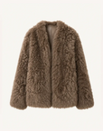 Fireladyfur Women's Casual Tuscan Sheepskin Jacket with Stand-up Collar“Sea of Love Accompaniment” product image 9