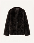 Fireladyfur Women's Casual Tuscan Sheepskin Jacket with Stand-up Collar“Sea of Love Accompaniment” product image 11