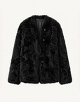 Fireladyfur Women's Casual Tuscan Sheepskin Jacket with Stand-up Collar“Sea of Love Accompaniment” product image 15