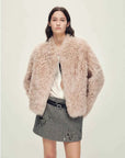 Fireladyfur Women's Casual Tuscan Sheepskin Jacket with Stand - up Collar“Sea of Love Accompaniment” - variant_title