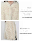 Fireladyfur Women's Casual Tuscan Sheepskin Jacket with Stand - up Collar“Sea of Love Accompaniment” - variant_title