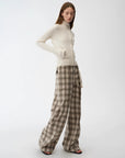 "Senna Melody" oblique placket fine merino wool and cotton blend zipper knitted cardigan top for women - variant_title