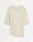Silk Tencel blended pleated V - neck loose dropped shoulder T-shirt"Inspiration Bag" - variant_title