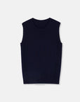 "Six Pence" round neck knitted sweater vest for women - variant_title