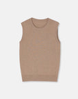"Six Pence" round neck knitted sweater vest for women - variant_title