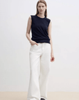 "Six Pence" round neck knitted sweater vest for women - variant_title