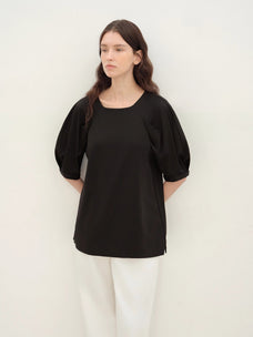"Sleep Journey" puff sleeve straight short sleeve - variant_title