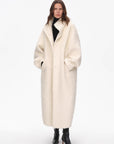 "Song of Snowland"Women's mohair wool stand collar coat autumn and winter loose woolen coat - variant_title