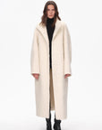 "Song of Snowland"Women's mohair wool stand collar coat autumn and winter loose woolen coat - variant_title