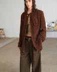 "Sophisticated Lady" Italian Imported Haute Couture Tailored Tweed Jacket with Gold Buttons for Women - variant_title