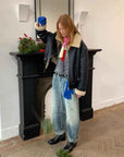 Speedy Flow blue shearling jacket relaxed lifestyle model view