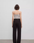 Spliced double - pleat wide - leg trousers straight - leg trousers for women - variant_title