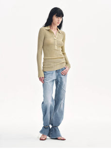 "Spring Inspiration" Retro Slim Fit POLO Neck Sweater - variant_title